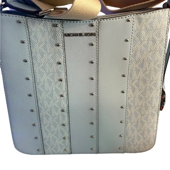 Michael Kors Jet Set Small Studded Patchwork and Signature Logo Crossbody - Picture 4 of 12